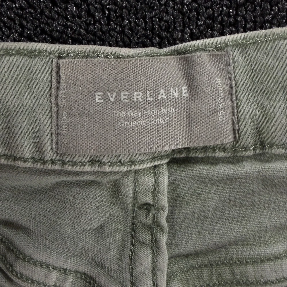 Everlane The Way High Jean Sage Green Womens 25R Organic Cotton‎ Straight Leg